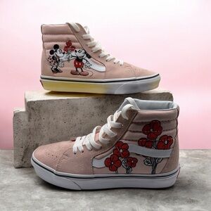 DISNEY VANS SK8-HI MICKEY & MINNIE PINK SNEAKERS